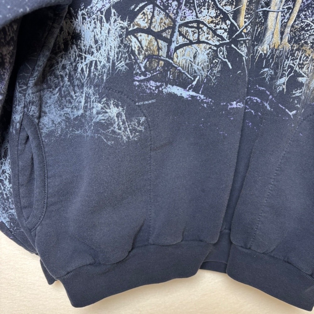 Art Unlimited Men's Vintage Wolf Graphic Pullover Sweatshirt M/L 90s - Picture 5 of 11